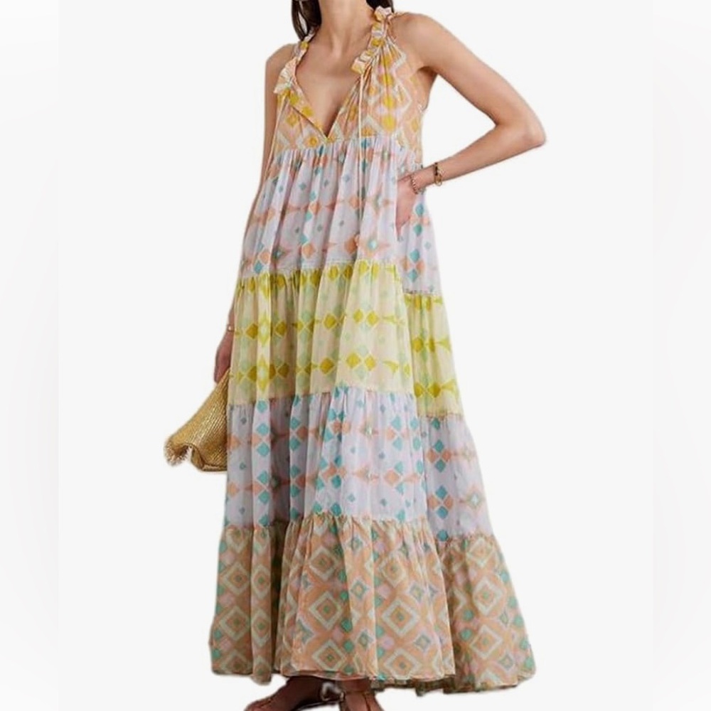 Boho maxi dress. Size L. Never worn.